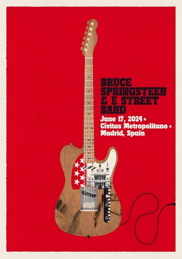 BRUCE SPRINGSTEEN & E Street Band 2024 World Tour: MADRID Cívitas Metropolitano 17 June 2024 Poster Print