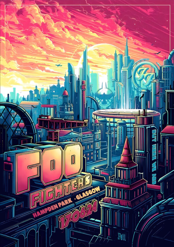 FOO FIGHTERS But Here We Are UK Tour: GLASGOW Hampden Park - 17 June 2024 Poster Print