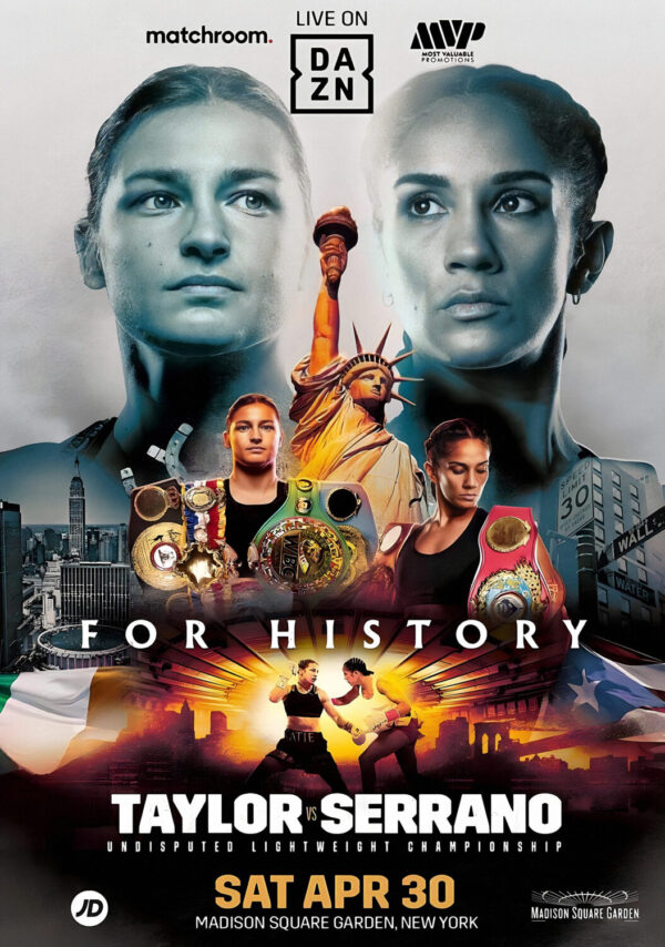 KATIE TAYLOR vs. AMANDA SERRANO Undisputed - Madison Square Garden Boxing Fight Poster Print