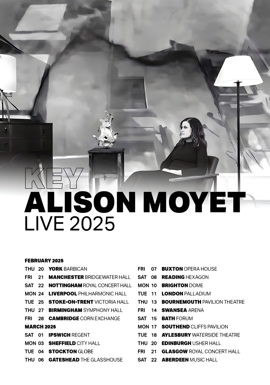 ALISON MOYET Key Live February & March 2025 UK Tour Poster