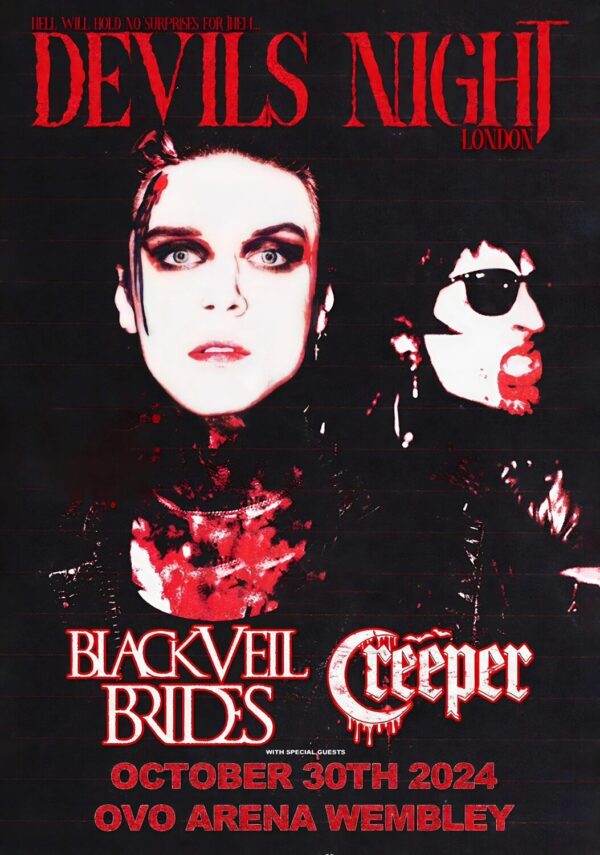 BLACK VEIL BRIDES - CREEPERS Devil's Night Halloween Show: LONDON OVO Arena Wembley Poster