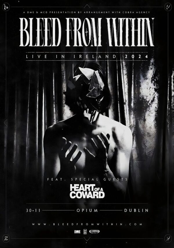 BLEED FROM WITHIN Hands of Sin 2024 Tour: DUBLIN Opium Poster
