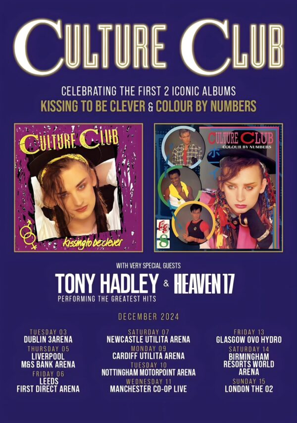 CULTURE CLUB Kissing To Be Clever - Colour By Numbers 2024 UK Tour Poster