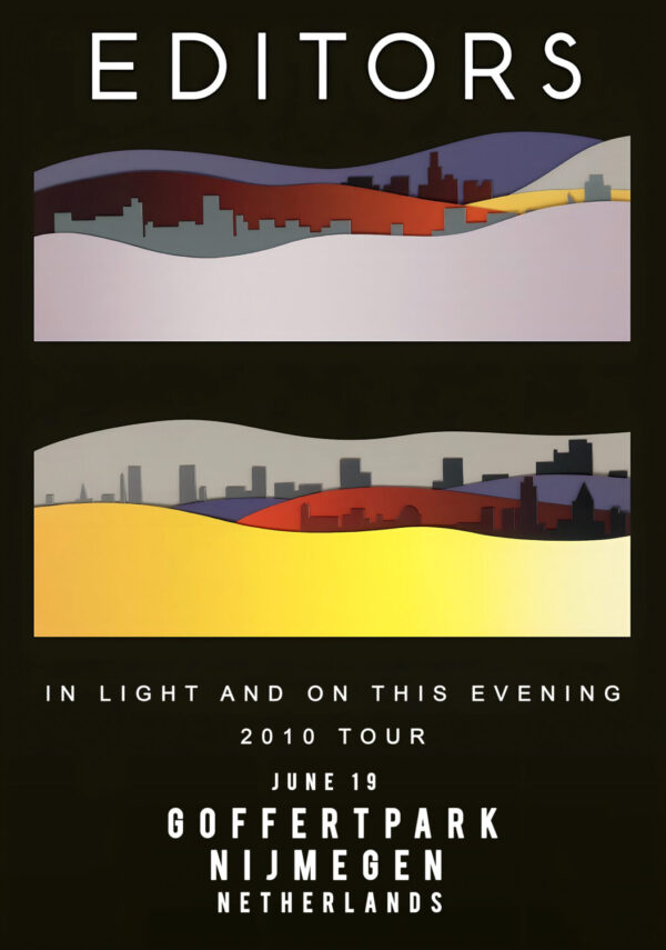 EDITORS (band) In Light & On This Evening 2010 Tour: NIJMEGEN Goffertpark Poster