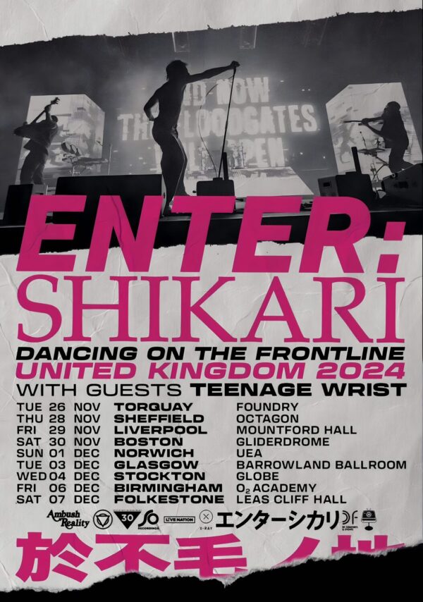 ENTER SHIKARI Dancing On The Frontline 2024 UK Tour Poster