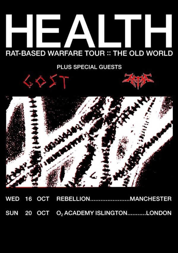 HEALTH (band) Rat-Based Warfare 2024 Tour: MANCHESTER - LONDON Poster