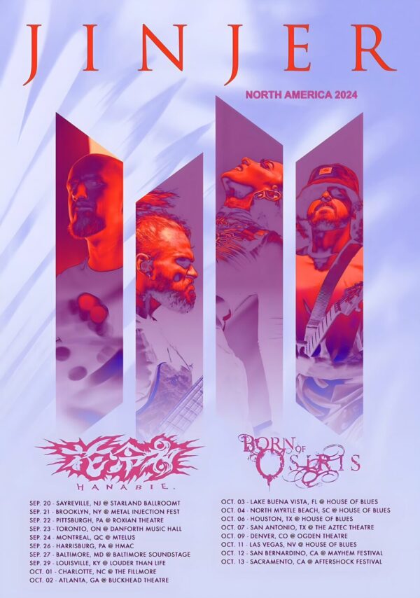 JINJER (band) North America 2024 Tour Poster