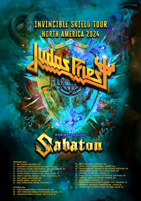 JUDAS PRIEST Invincible Shelf 2024 North America Tour Poster