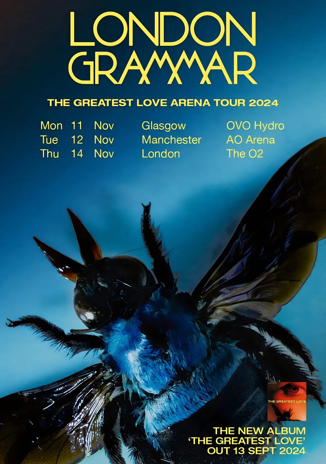LONDON GRAMAR The Greatest Love 2024 UK Arena Tour Poster