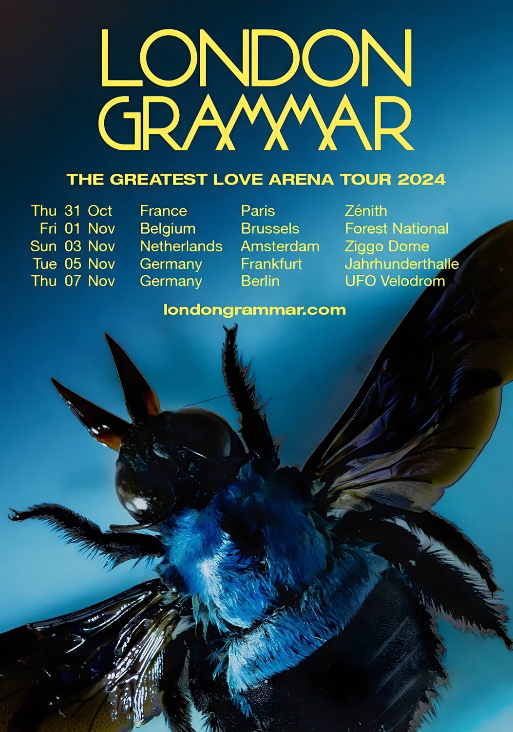 LONDON GRAMMAR The Greatest Love 2024 Europe Tour Poster