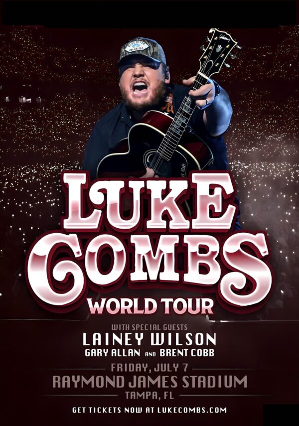 LUKE COMBS 2024 North America Tour TAMPA Poster