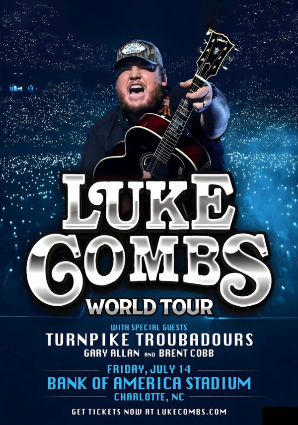 LUKE COMBS 2024 North America Tour CHARLOTTE Poster