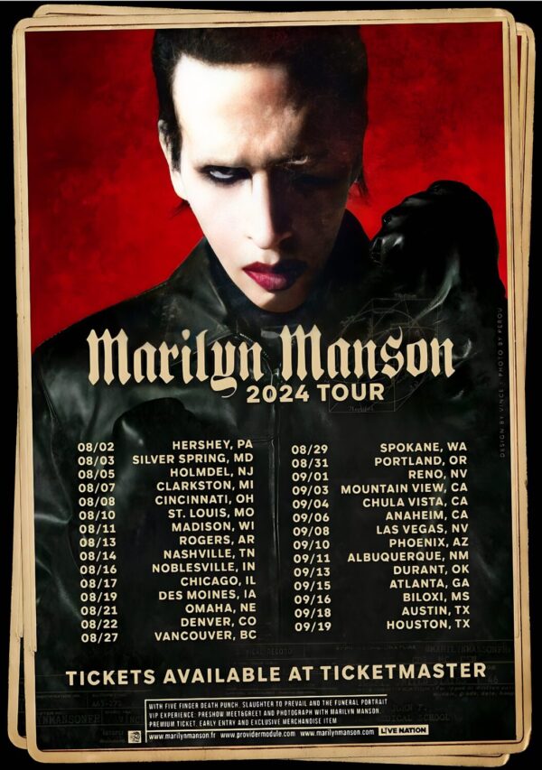 MARILYN MANSON Summer 2024 North America Tour Poster Print