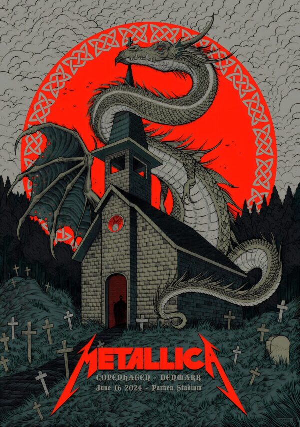 METALLICA 2024 Europe Tour DENMARK 16 June 2024 Poster