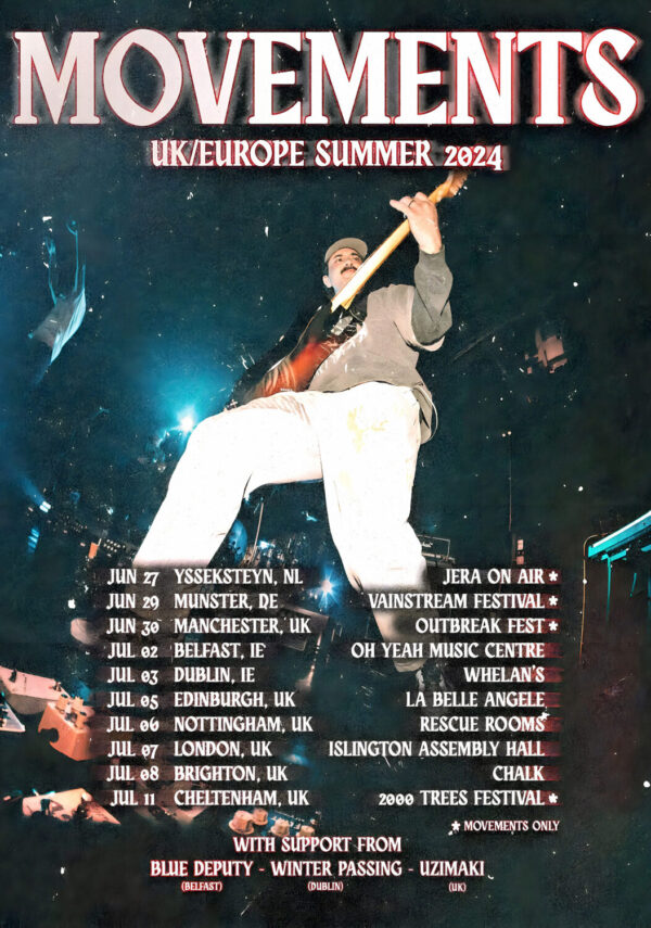 MOVEMENTS (band) UK & Europe 2024 Ruckus Summer Tour Poster Print