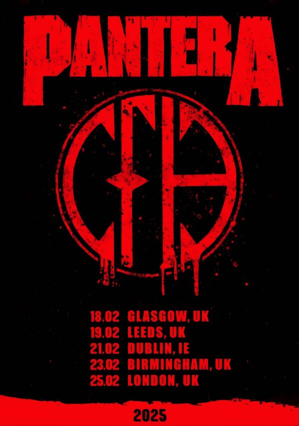 PANTERA For Legacy 2025 Reunion UK Arena Tour Poster