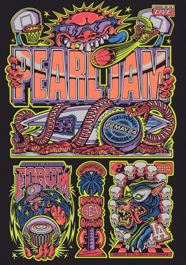 PEARL JAM Dark Matter 2024 Tour: LOS ANGELES KIA Forum - 22 May 2024 Poster