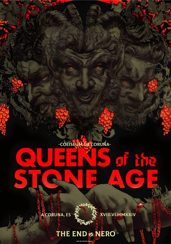 QUEENS OF THE STONE AGE The End Is Nero 2024 Tour: Coliseum Da Coruna Poster