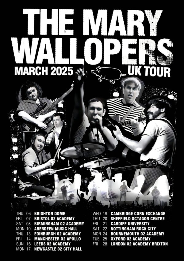 THE MARY WALLOPERS Irish Rock N Roll 2025 UK Tour Poster
