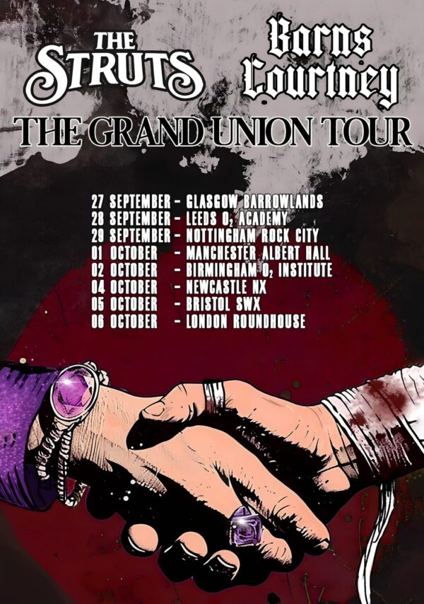 THE STRUTS - BARNS COURTNEY 2024 UK Tour Poster