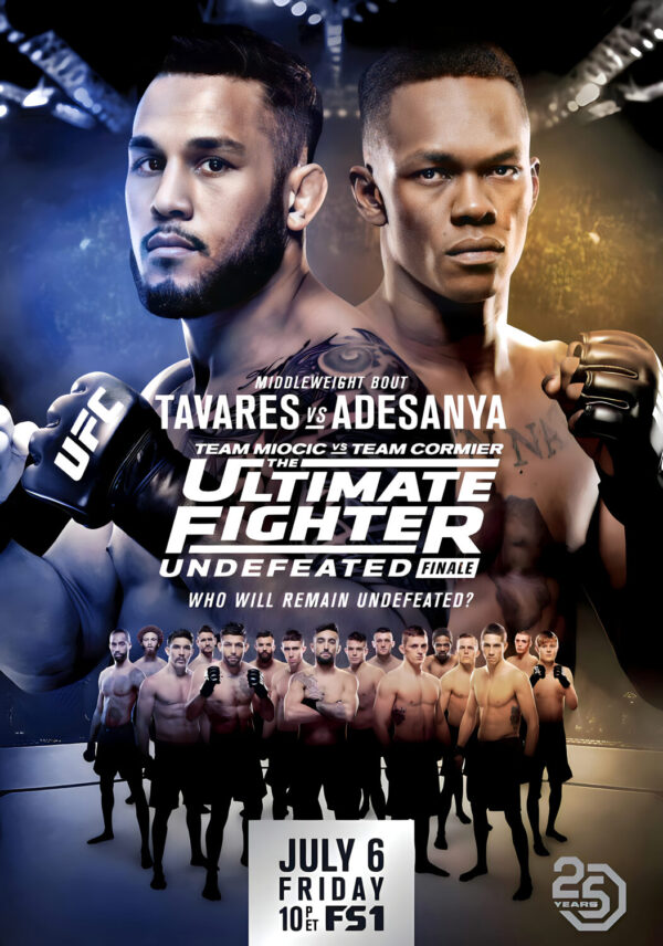 UFC The Ultimate Fighter 27 Finale Israel Adesanya vs. Brad Tavares 2018 Fight MMA Poster Print
