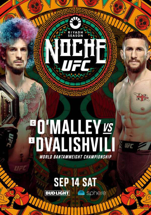 UFC 306 Noche Sean O'Malley vs. Merab Dvalishvili - Riyadh Season Sphere 2024 Fight MMA Poster Print