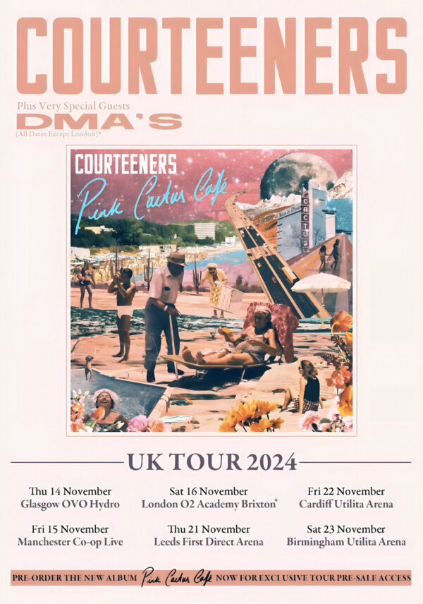 COURTEENERS Pink Cactus Cafe 2024 UK Arena Tour Poster