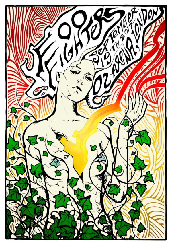 FOO FIGHTERS Concrete and Gold Tour: LONDON O2 Arena - 19 September 2017 Poster Print