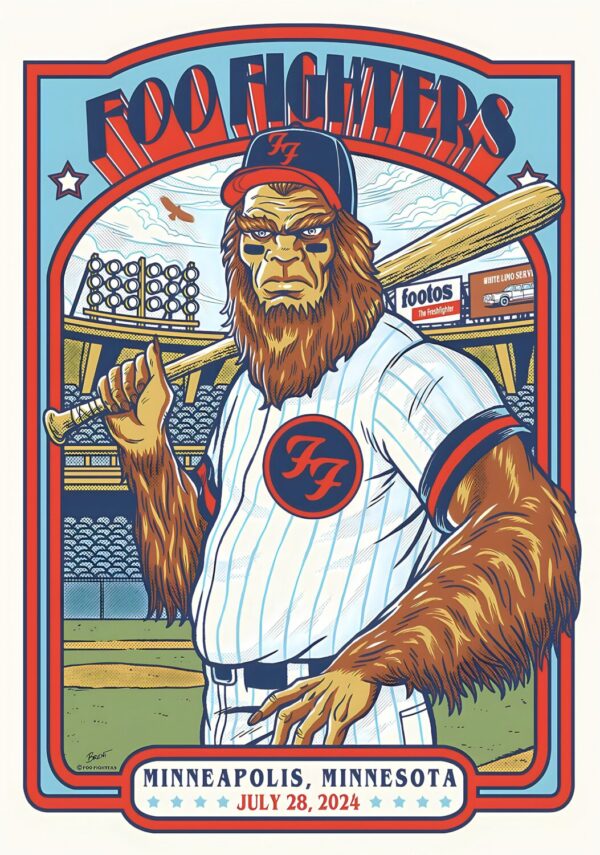 FOO FIGHTERS But Here We Are Tour: MINNEAPOLIS Target Field - 28 July 2024 Poster Print