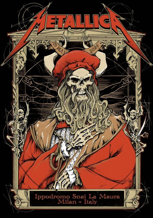 METALLICA 2024 Europe Tour ITALY 29 May 2024 Poster