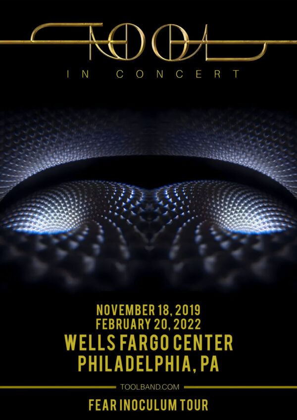 TOOL (band) Fear Inocolum In Concert 2019 + 2022 Tour: PHILADELPHIA Wells Fargo Center Poster
