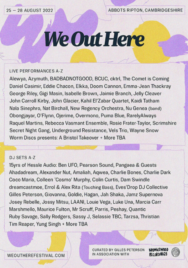WE OUT HERE FESTIVAL 2022 Line-Up Poster Print