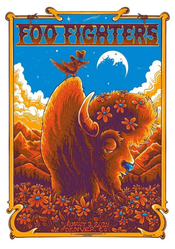 FOO FIGHTERS But Here We Are Tour: DENVER Empower Field at Mile High - 3 August 2024 Poster Print