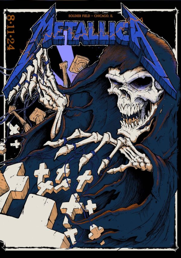 METALLICA 72 Seasons 2024 North American Tour: CHICAGO Soldier Field - 11 August 2024 Poster Print