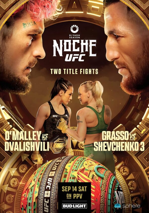 UFC 306 Noche Sean O'Malley vs. Merab Dvalishvili - Riyadh Season Sphere 2024 Fight MMA Poster Print