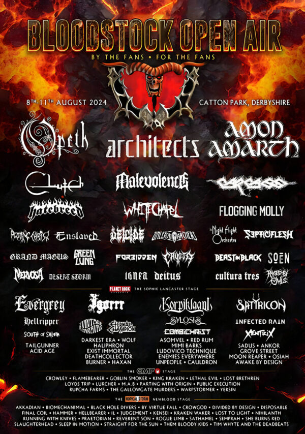 BLOODSTOCK OPEN AIR 2024 Festival Full Line Up Poster Print