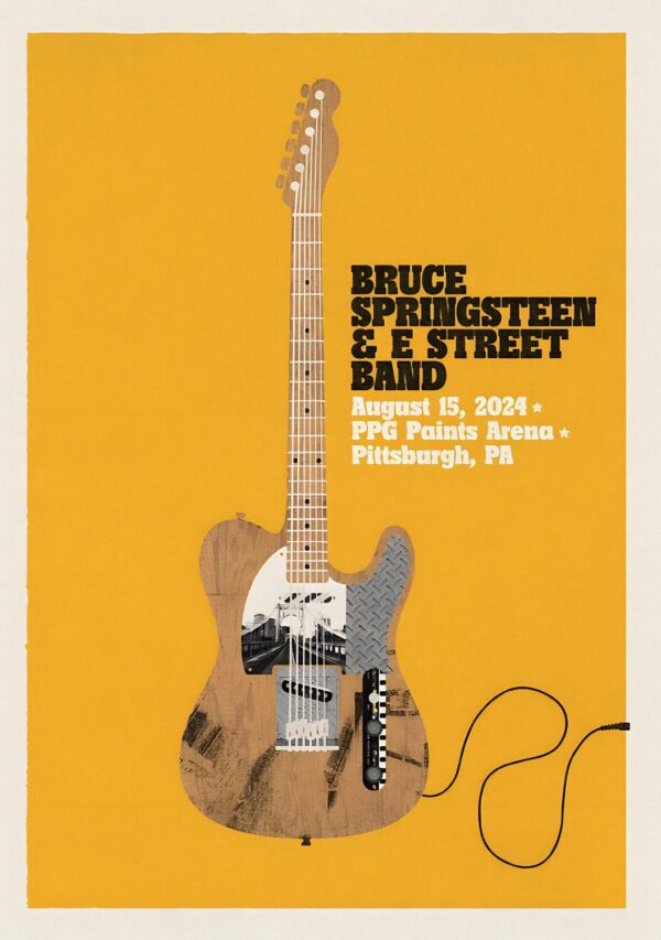 BRUCE SPRINGSTEEN & E Street Band 2024 World Tour: PITTSBURGH PPG Paints Arena - 15 August 2024 Poster Print