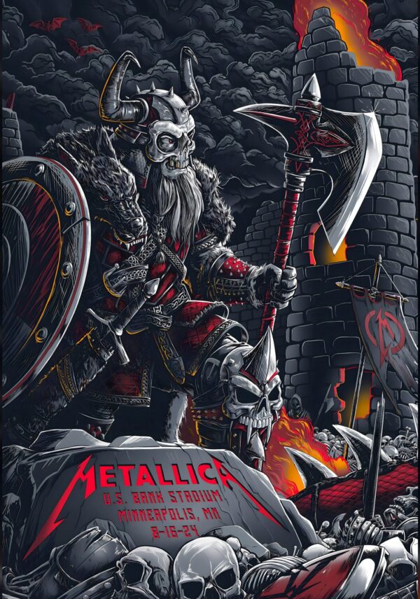 METALLICA M72 Seasons 2024 North American Tour: MINNEAPOLIS U.S. Bank Stadium - 16 August 2024 Poster Print