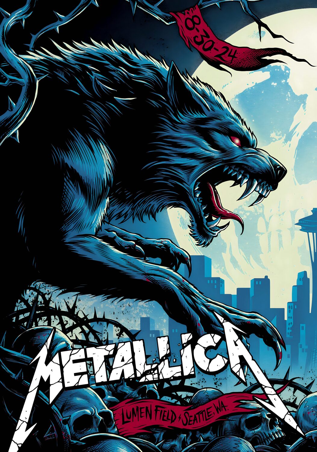 METALLICA M72 Tour Seattle Lumen Field 30 Aug 2024 Poster