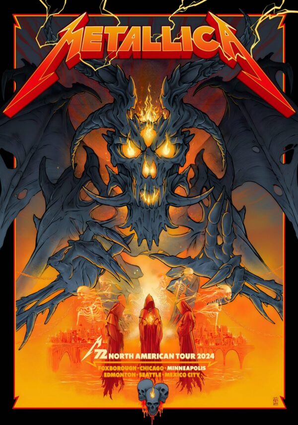 METALLICA M72 Seasons 2024 North American Tour: MINNEAPOLIS U.S. Bank Stadium - 16/18 August 2024 Poster Print