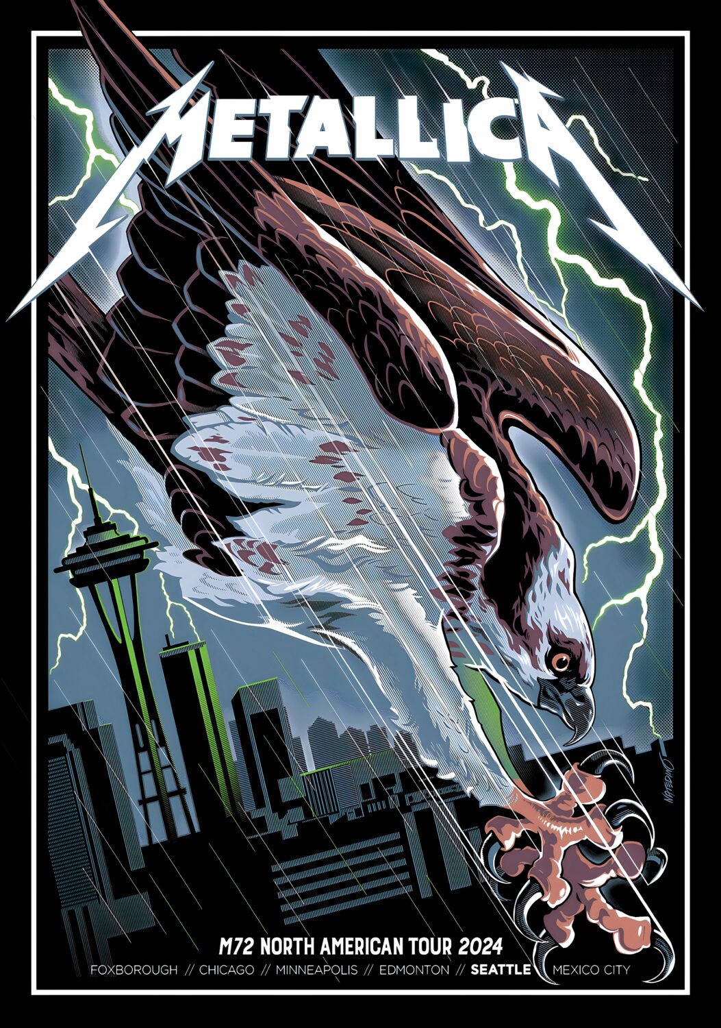 METALLICA M72 2024 Tour SEATTLE Lumen Field Poster