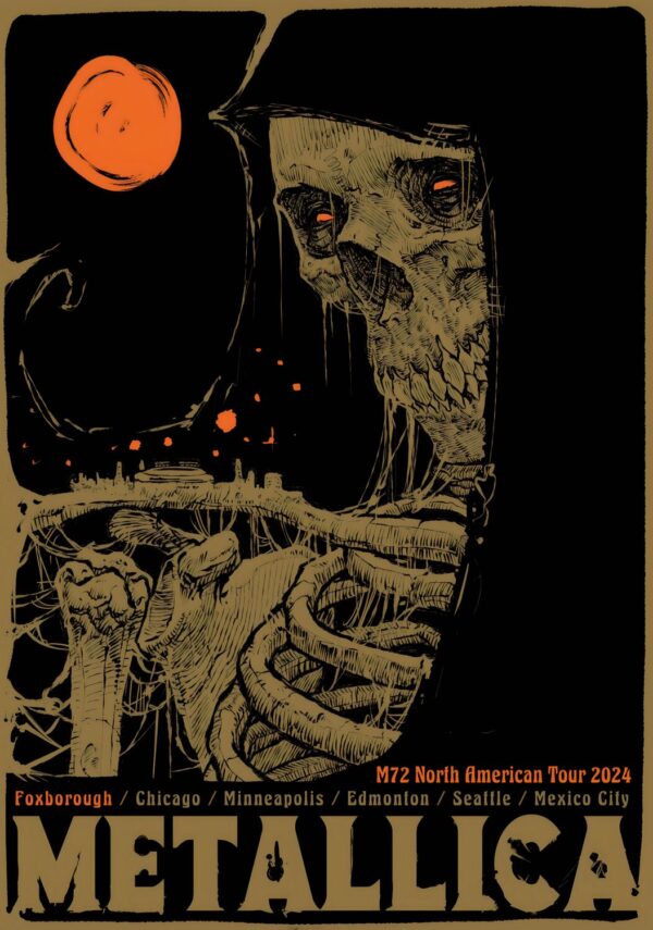 METALLICA M72 Seasons 2024 North American Tour: FOXBOROUGH Gillette Stadium - 4/6 August 2024 Poster Print