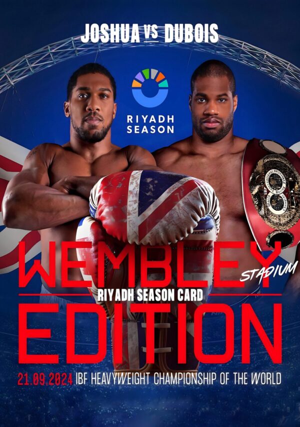 ANTHONY JOSHUA vs. DANIEL DUBOIS Wembley Stadium 2024 Boxing Fight Poster Print
