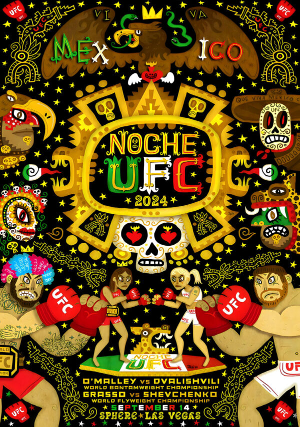 UFC 306 Noche Sean O'Malley vs. Merab Dvalishvili - Riyadh Season Sphere 2024 Fight MMA Poster Print