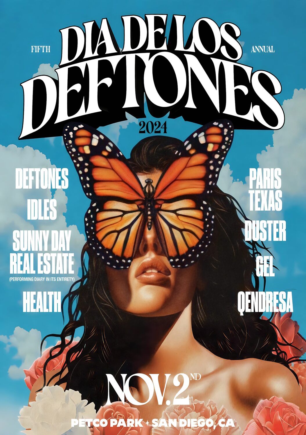 DEFTONES 2024 Festival SAN DIEGO Petco Park Tour Poster