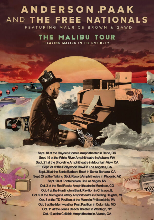 ANDERSON.PAAK & THE FREE NATIONALS The Malibu 2024 Tour Poster