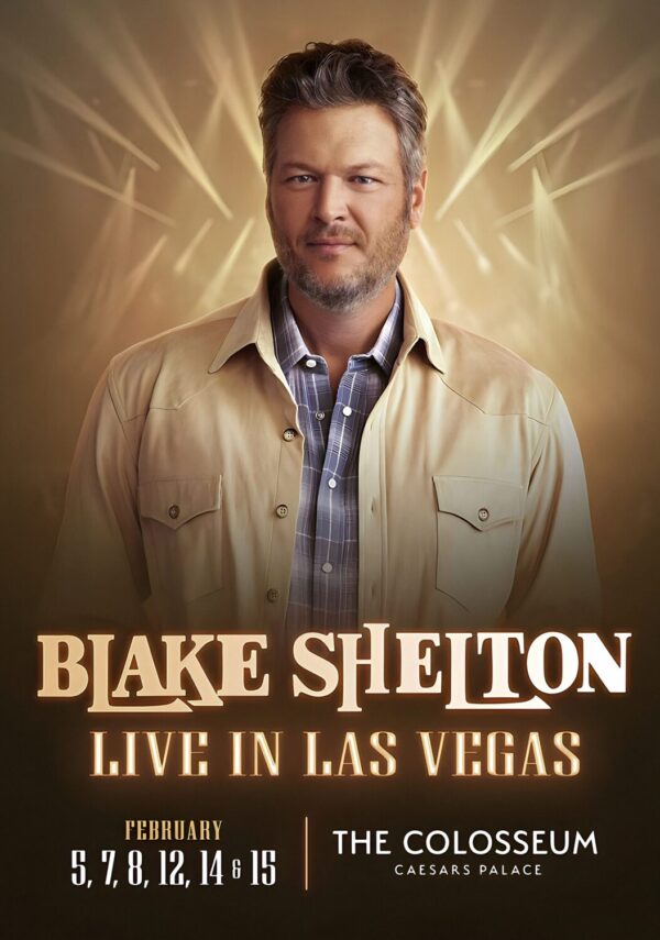 BLAKE SHELTON Live In Las Vegas 2025 The Colosseum Poster