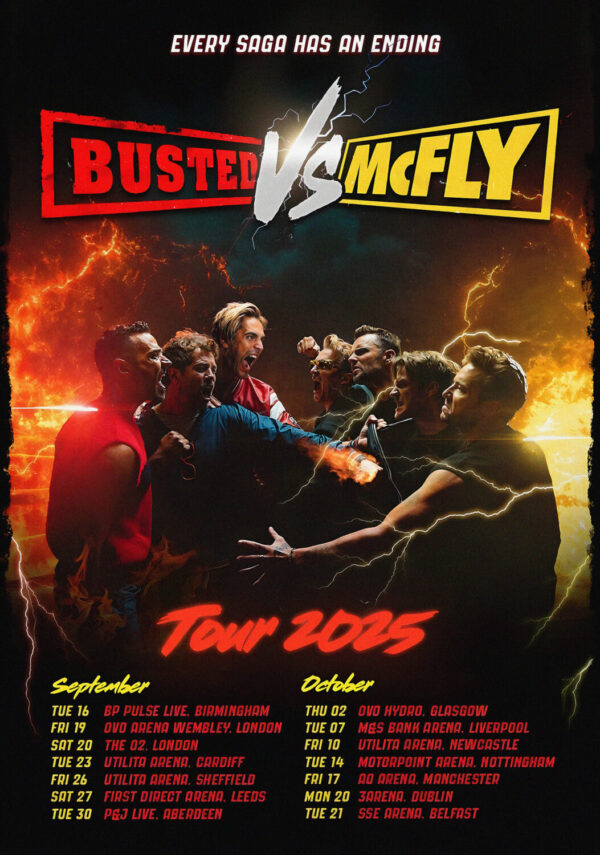 BUSTED vs McFLY 2025 UK Tour Poster