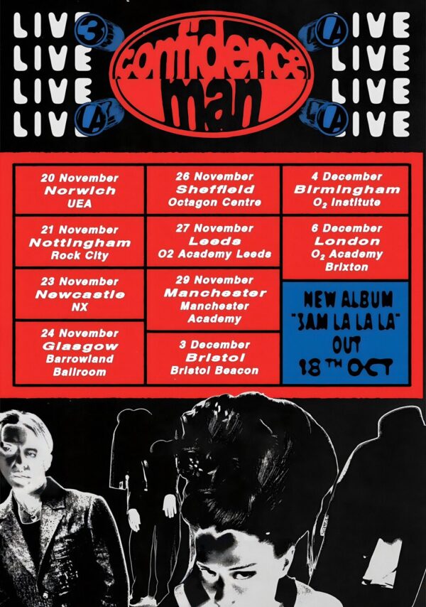 CONFIDENCE MAN 3AM (La La La) 2024 UK Tour Poster