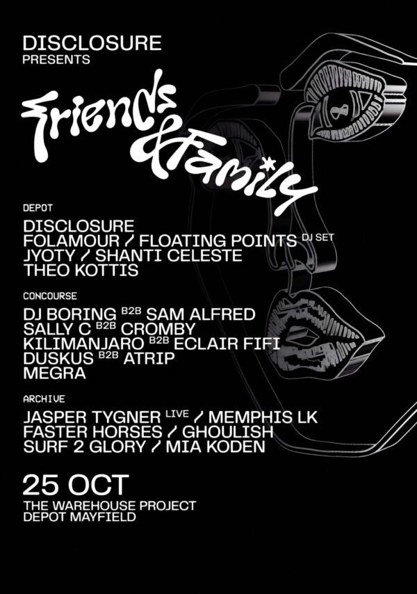 DISCLOSURE Present Family & Friends 2024 Tour: MANCHESTER Warehouse Project Poster